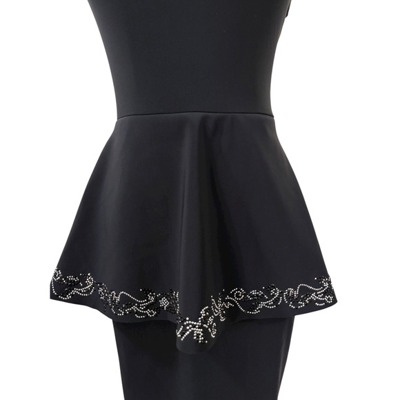 Chairs Boni Dress Black Cocktail Peplum Italy LBD Glam - Picture 2 of 9